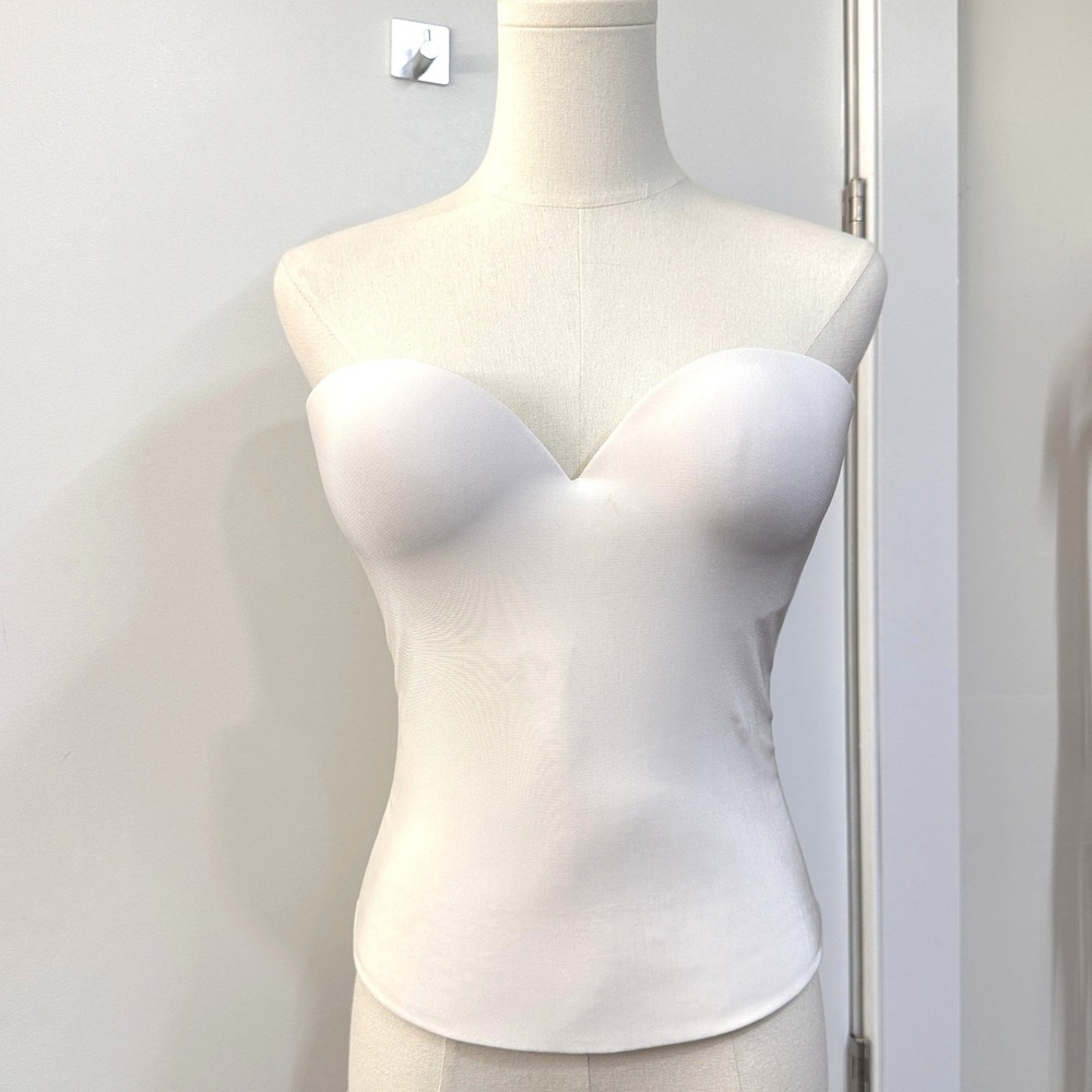 Vintage 2003 Victoria's Secret Corset Top 36B White Strapless Bustier Y2K Bridal
